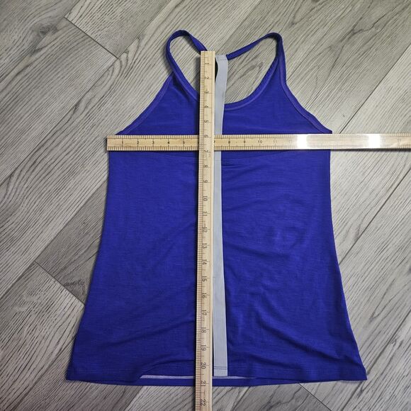 Athleta Uppercut Tank Top T-bar Back Vibrant Cobalt Slate Grey Women's Size XS - Picture 3 of 5